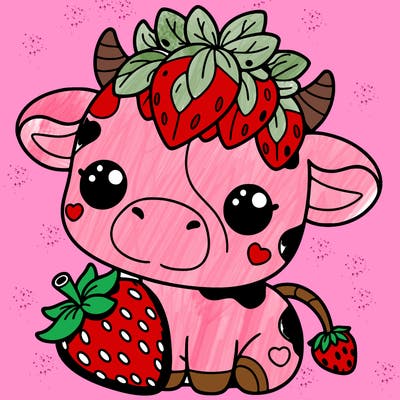 cute strawberry cow