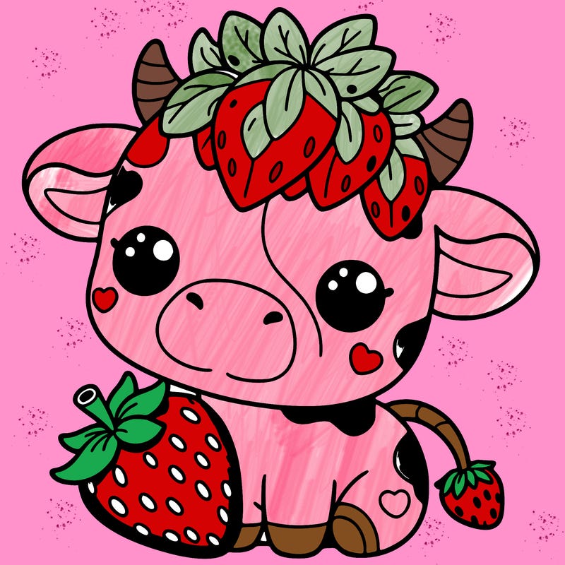 cute strawberry cow