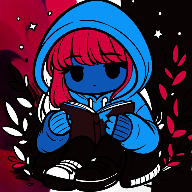 girl in oversized hoodie reading a book