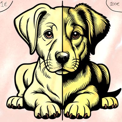 realistic dog split picture