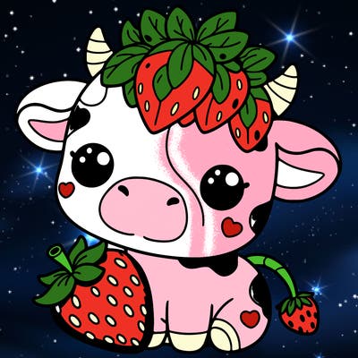 cute strawberry cow