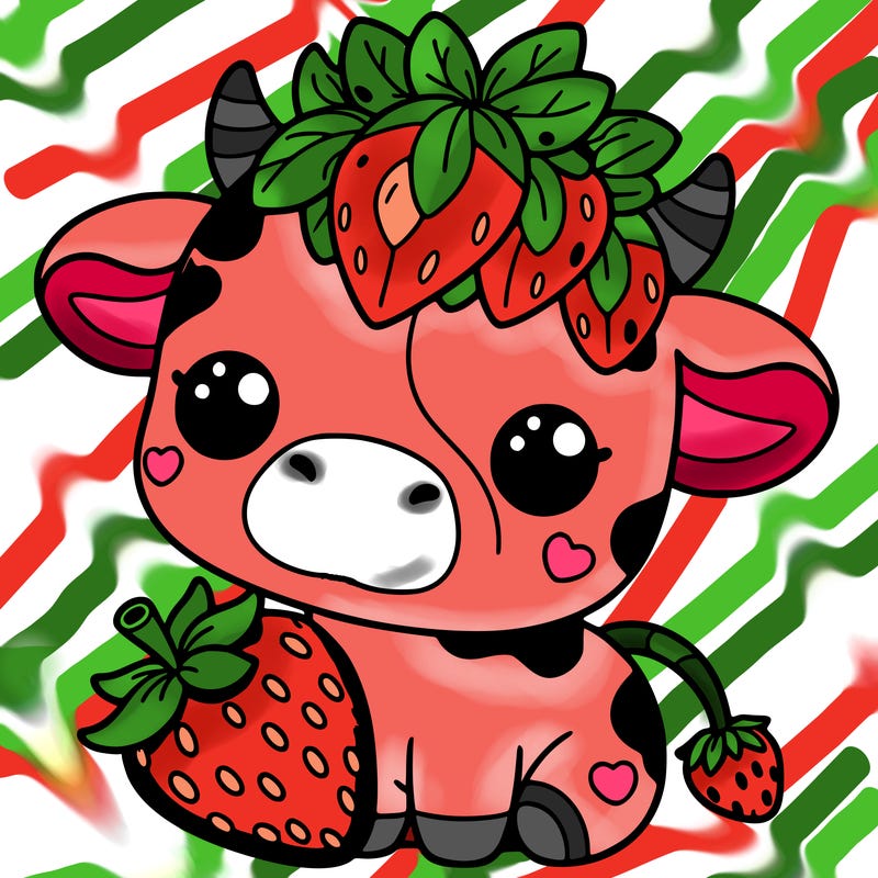 cute strawberry cow