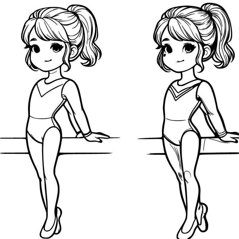 a realistic girl doing gymnastics wearing a leotard