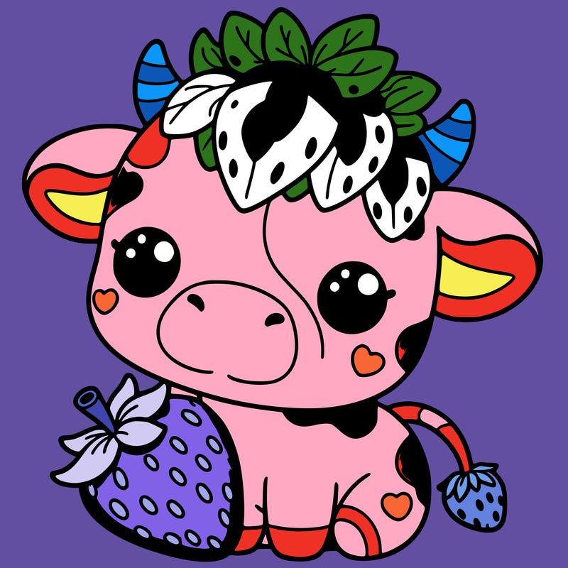 cute strawberry cow