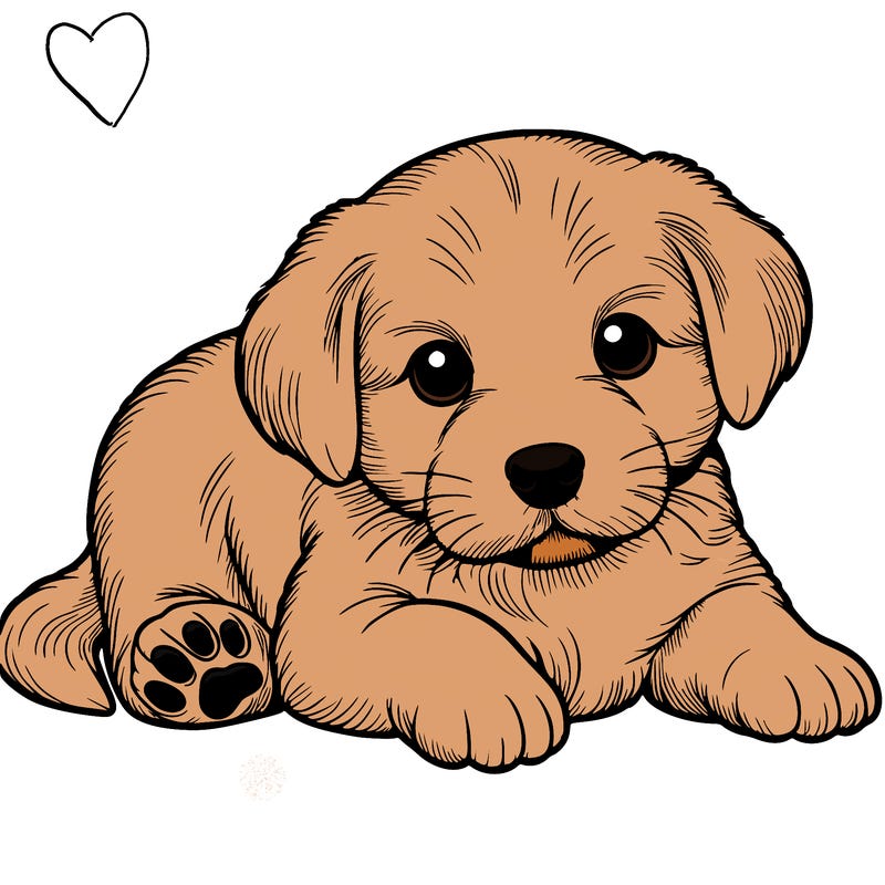 a cute realistic puppy