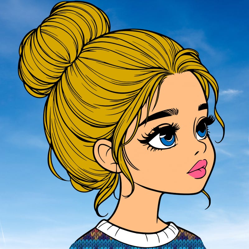 realistic girl with bun