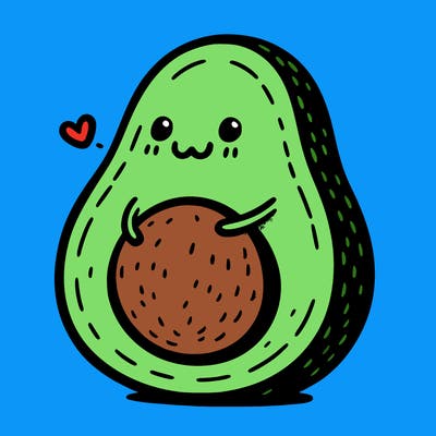 an avocado hugging an avocado