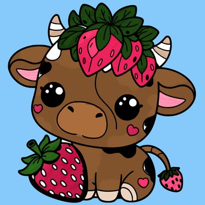 cute strawberry cow