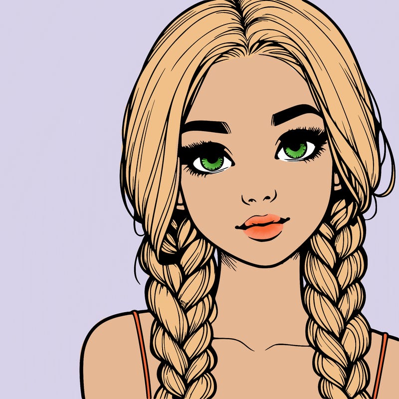 realistic girl with braids
