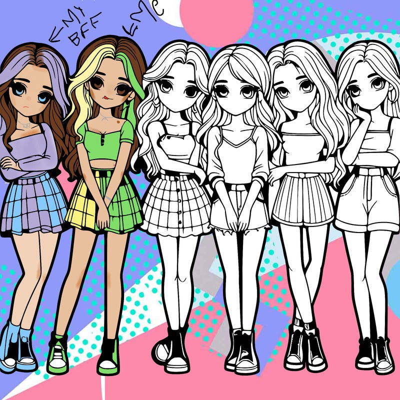 a group of girls realistic