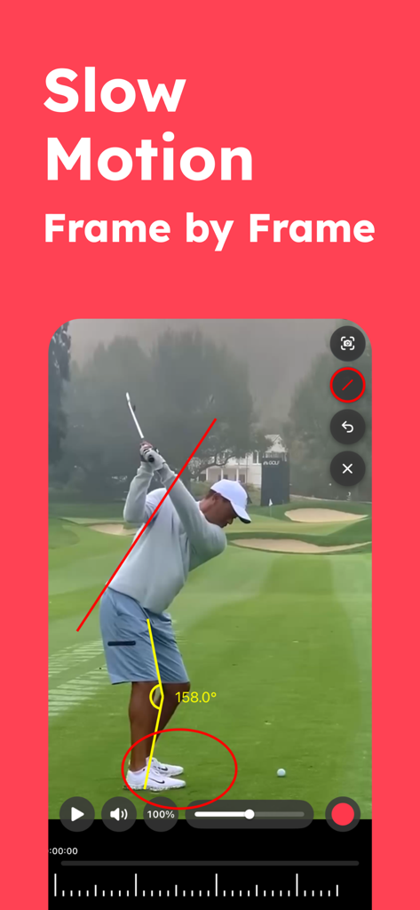 Slowmo - SlowMo Video Analysis - A golf swing analysis in slow motion with technical telestrations and drawing tools.