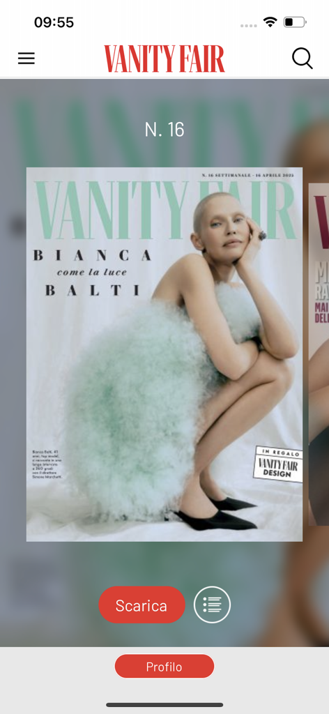 Vanity Fair Italia App Digital-Magazin-Cover mit Model Bianca Balti