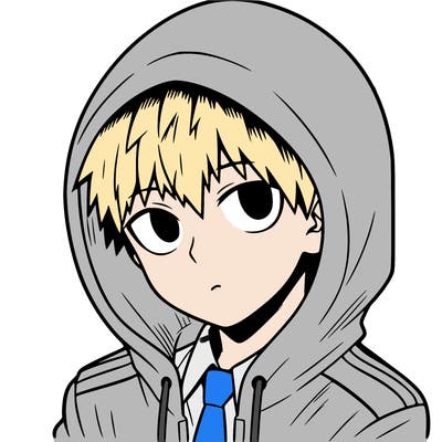 manga character with a hoodie