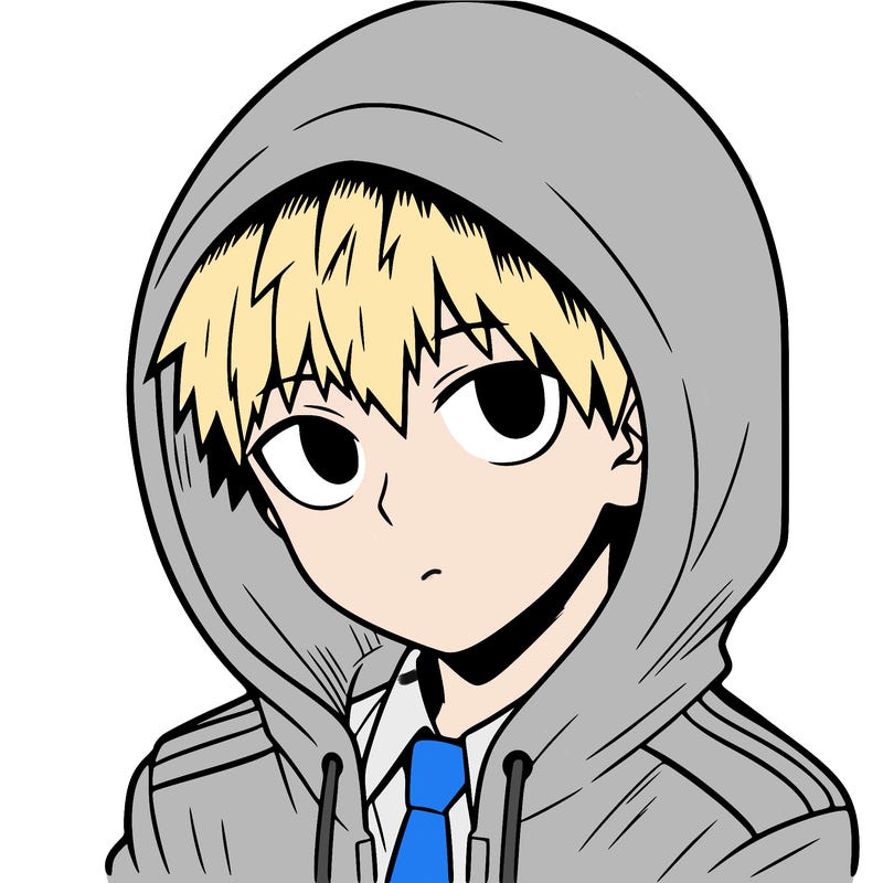 manga character with a hoodie