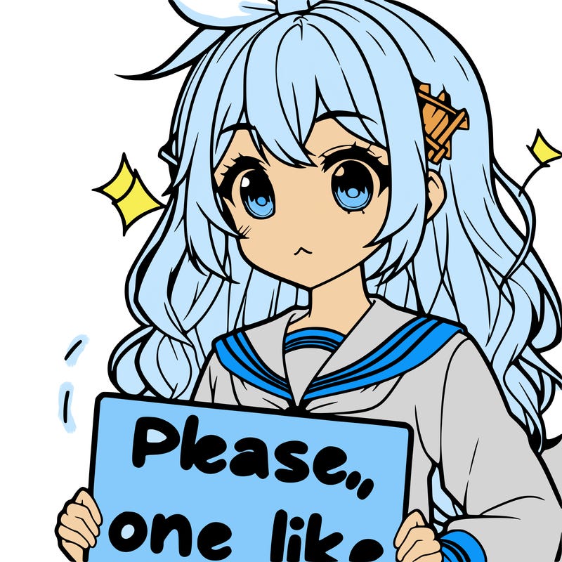 anime looking alike girl holding please one like sign