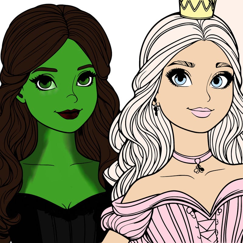 elfaba and glinda realistic girls