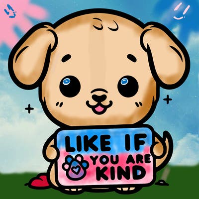 make a sign that says like if you are kind with a cute little dog