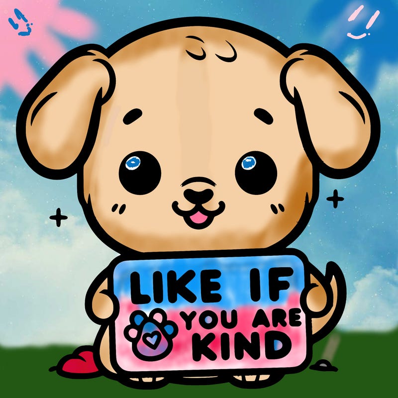 make a sign that says like if you are kind with a cute little dog