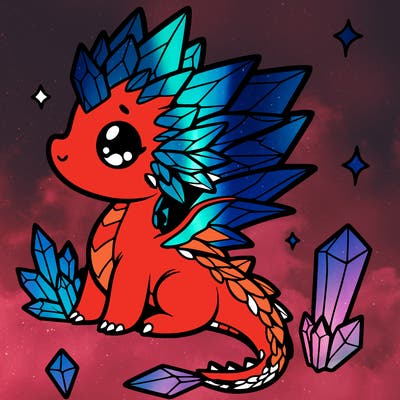 little cute crystal dragon