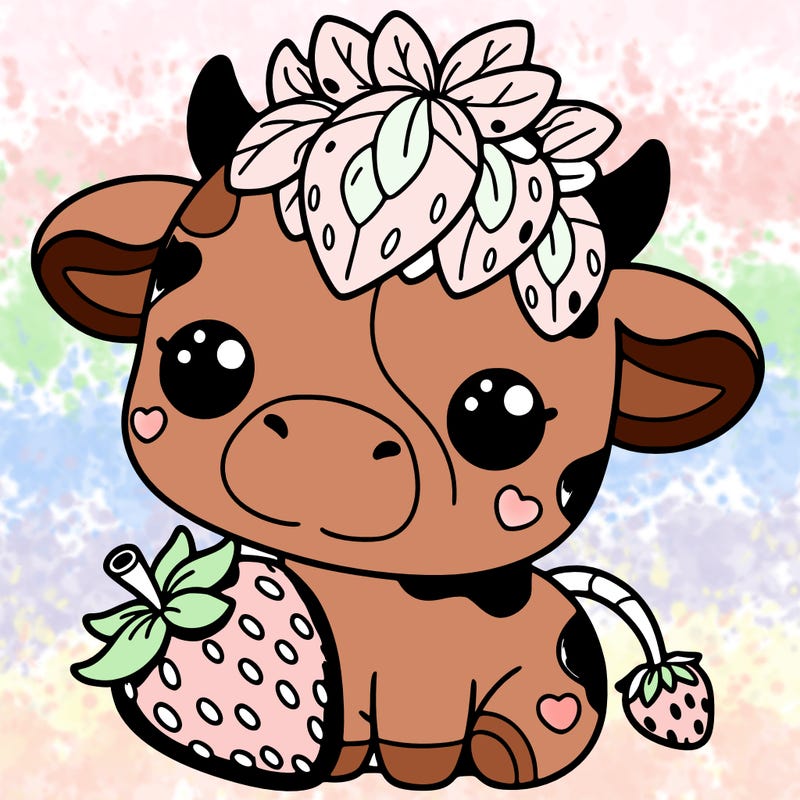 cute strawberry cow