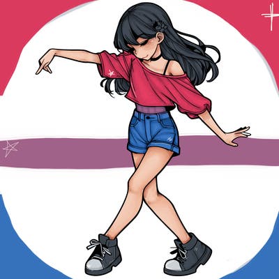 realistic girl danceing