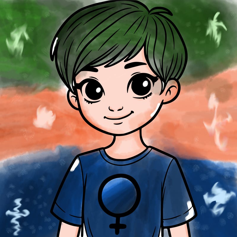 girl with pixie cut and feminist shirt