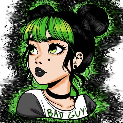 realistic girl with spacebuns