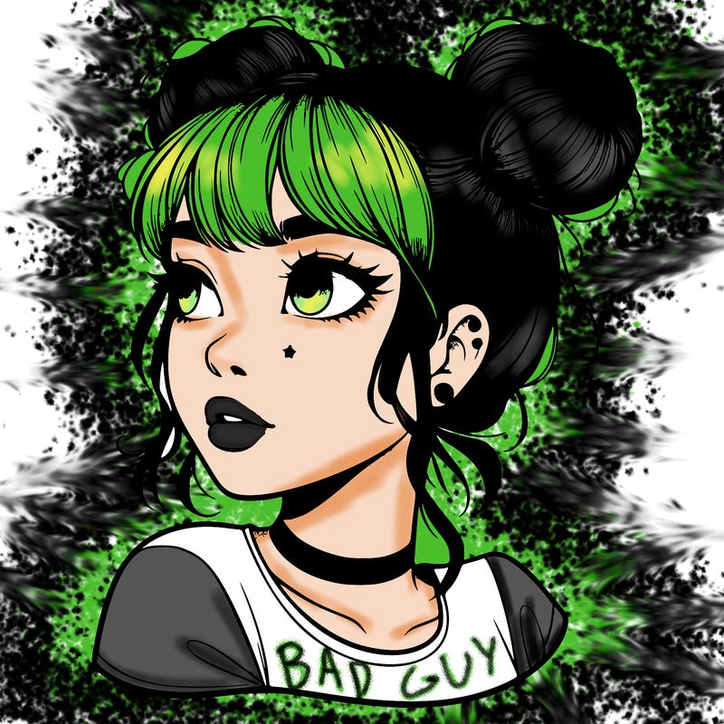 realistic girl with spacebuns