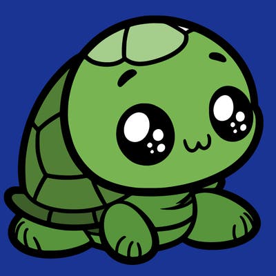 cute little animated turtle
