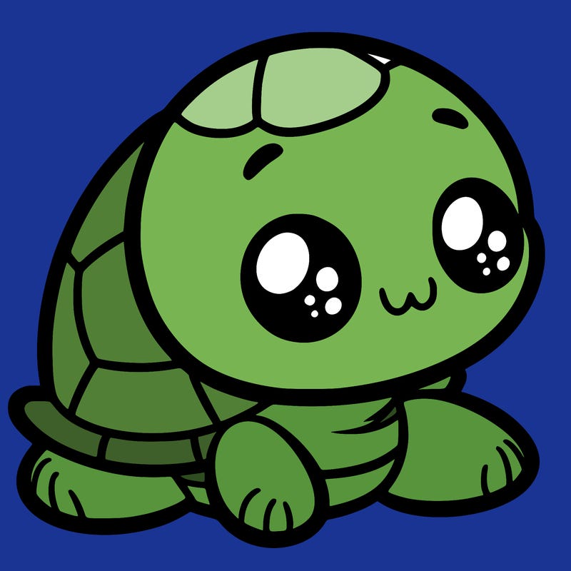 cute little animated turtle