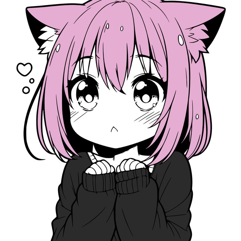 shy anime catgirl