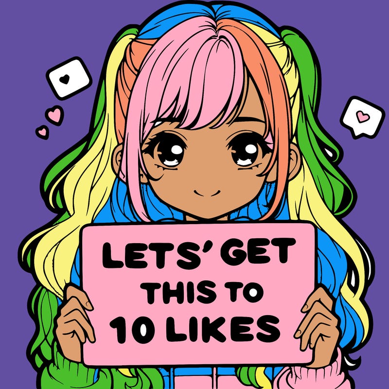girl holding up sign that says let’s get this to 10 likes realistic