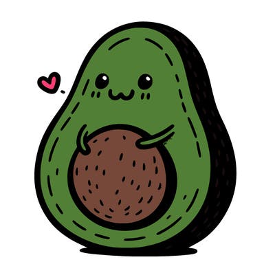 an avocado hugging an avocado