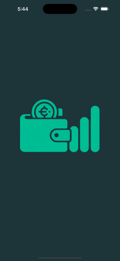 Debt Payoff Planner app splash screen featuring a green wallet and growth chart icon