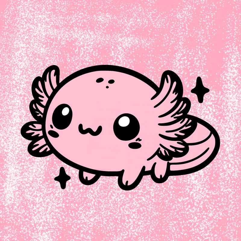 cute easy baby axolotl