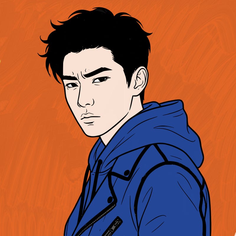 korean bad boy with a suspicious look