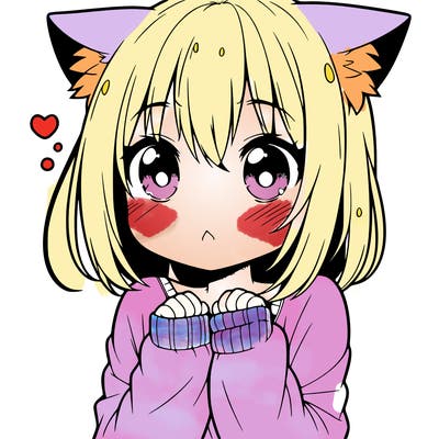 shy anime catgirl