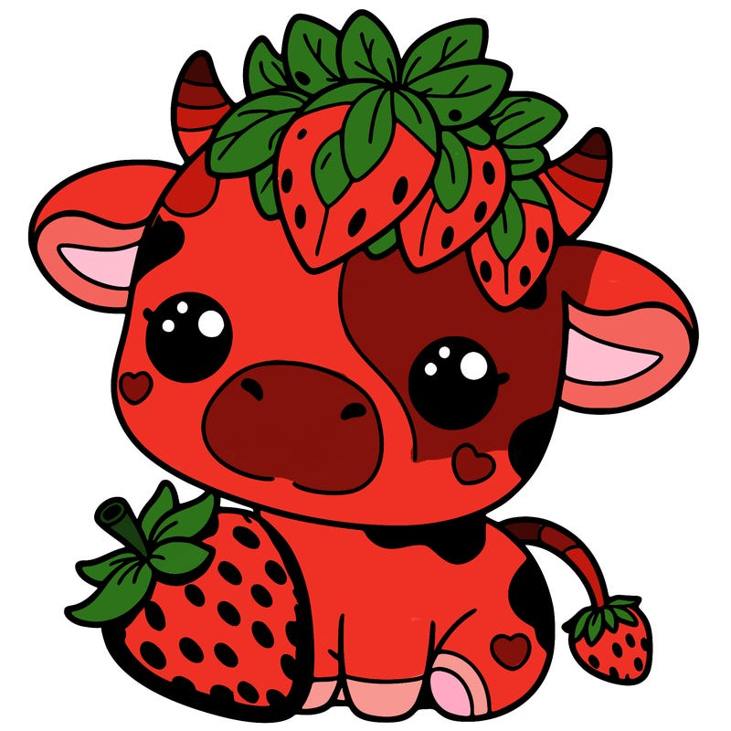 cute strawberry cow