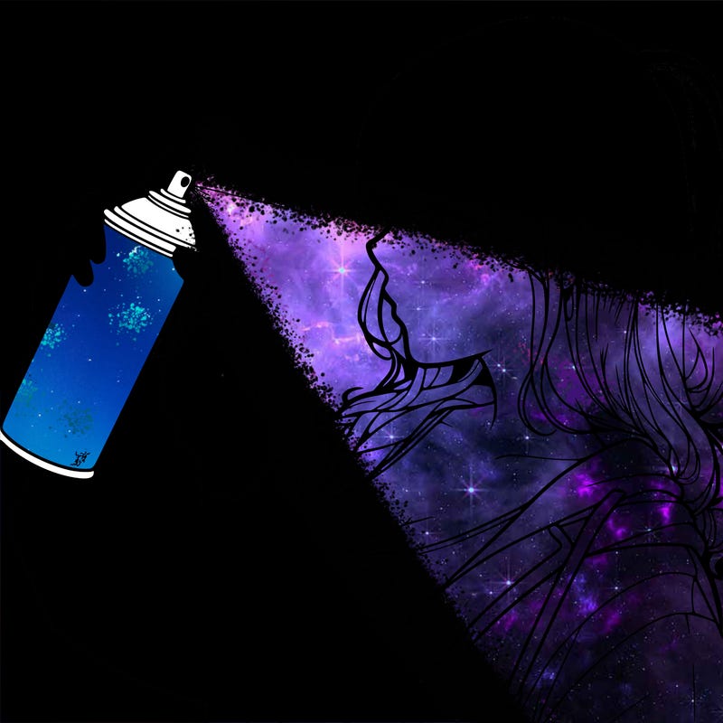 a realistic girl spray, painting