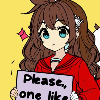 anime looking alike girl holding please one like sign