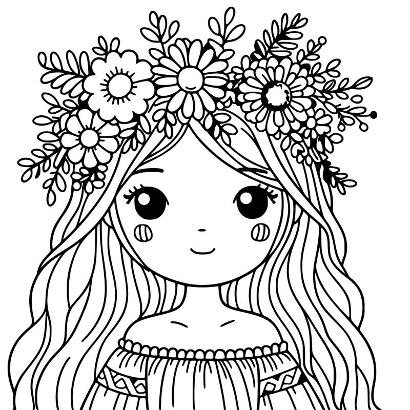 girl with flowers crown