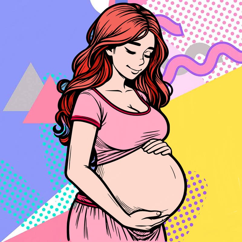 woman heavily pregnant realistic