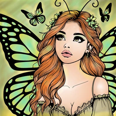 butterfly fairy realistic girl