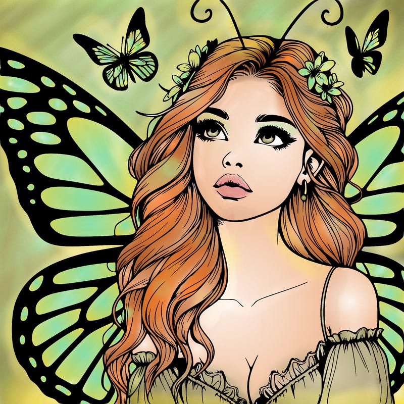 butterfly fairy realistic girl