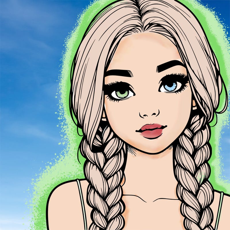 realistic girl with braids