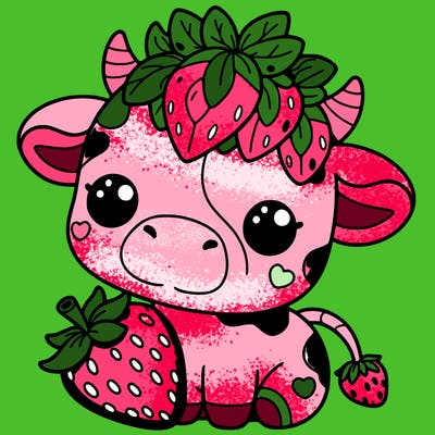 cute strawberry cow