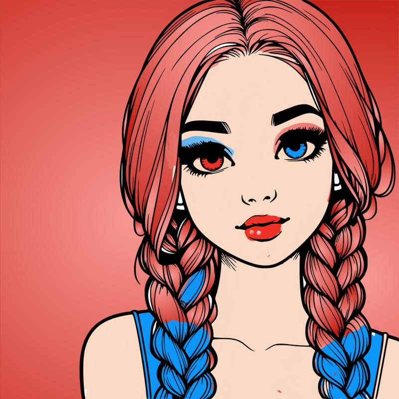 realistic girl with braids