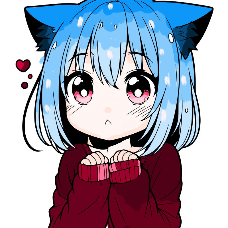 shy anime catgirl