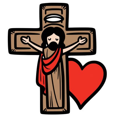 jesus cross with heart