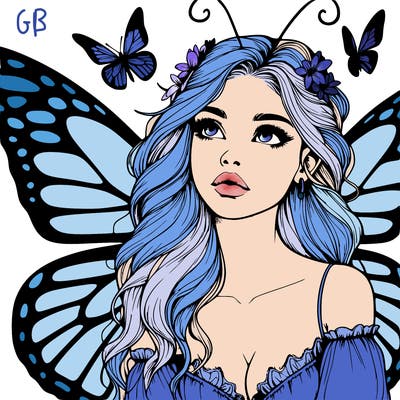 butterfly fairy realistic girl
